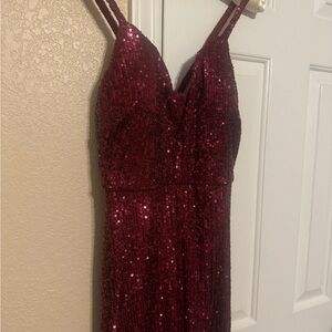 Prom dress - Ruby red sequin gown